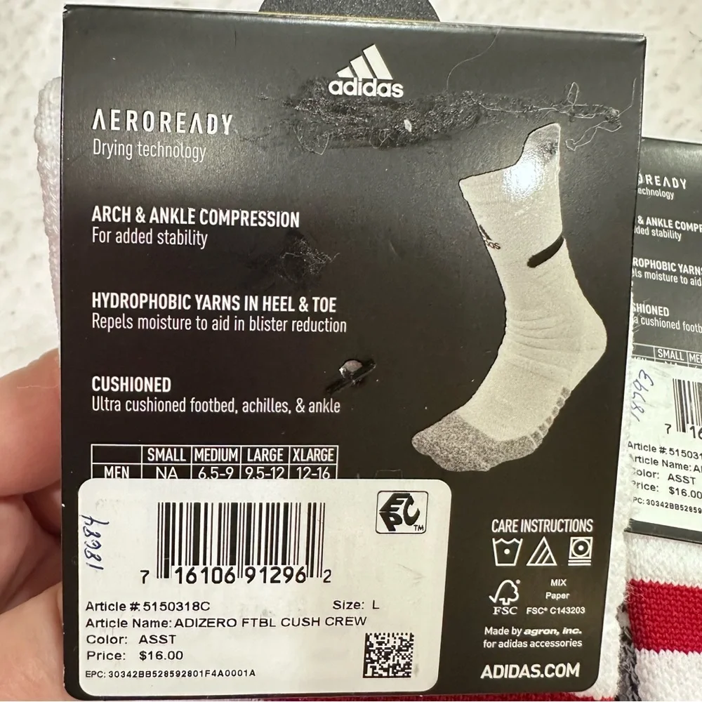 White Adidas Adizero Socks